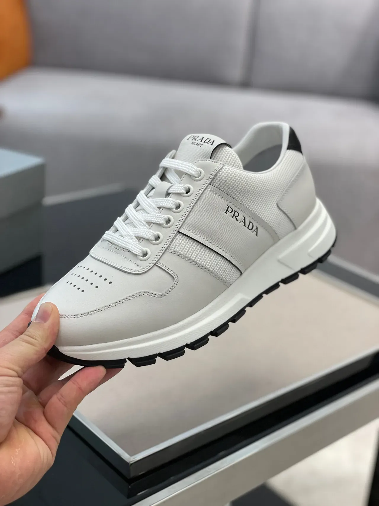 Prada Cloudbust Off-White and Black Lifestyle Sneakers 5