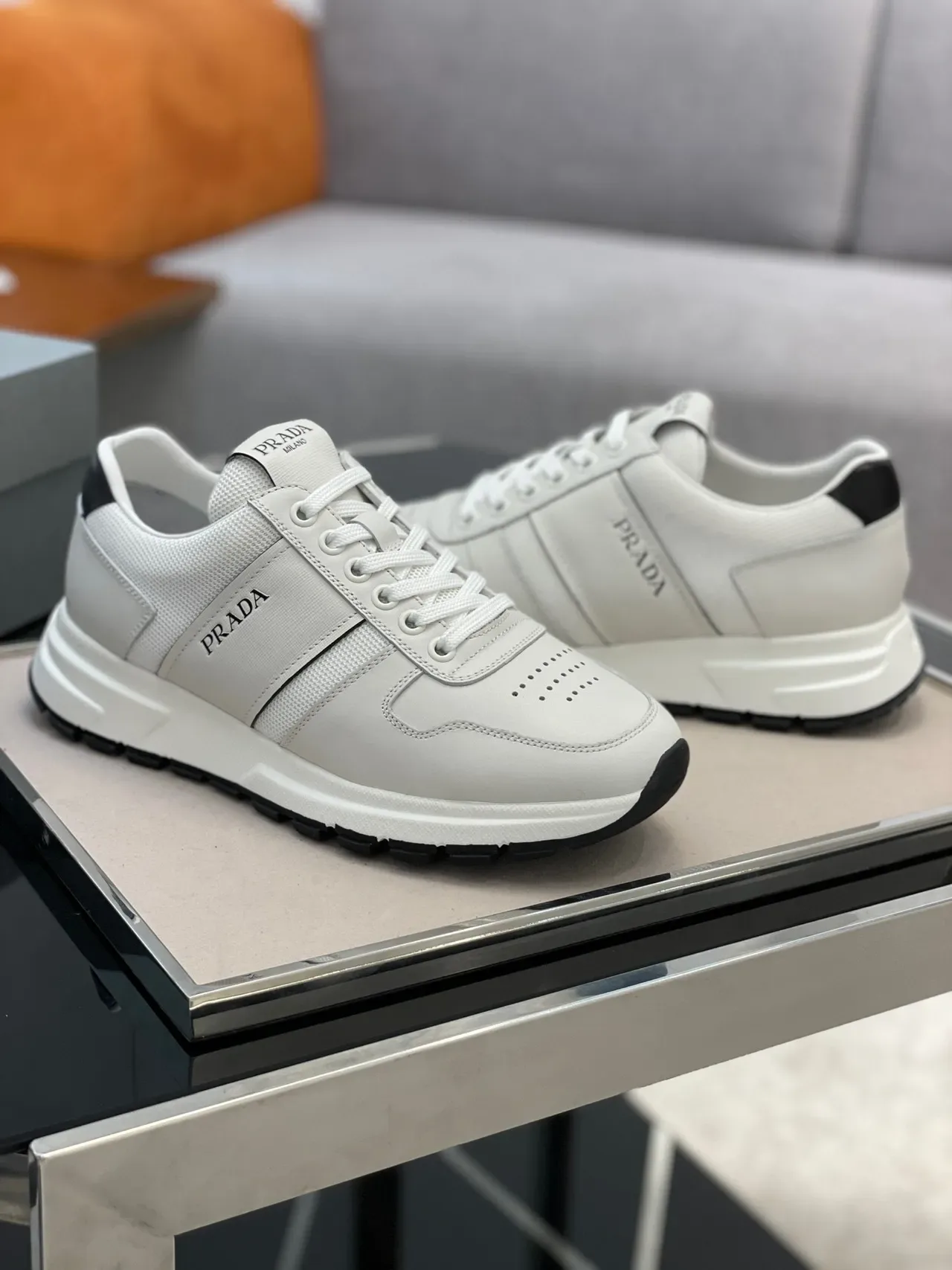 Prada Cloudbust Off-White and Black Lifestyle Sneakers 6