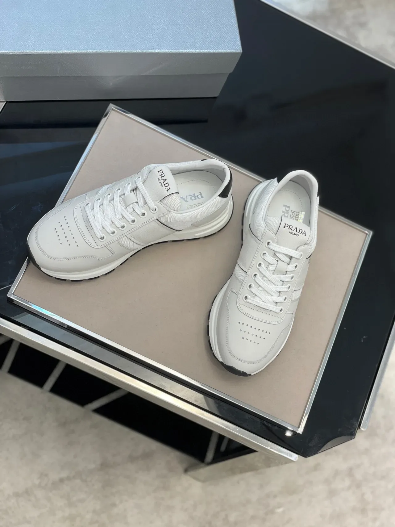 Prada Cloudbust Off-White and Black Lifestyle Sneakers 8
