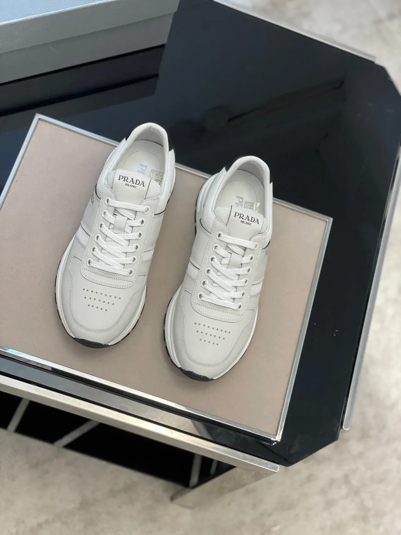 Prada Cloudbust Off-White and Black Lifestyle Sneakers 9