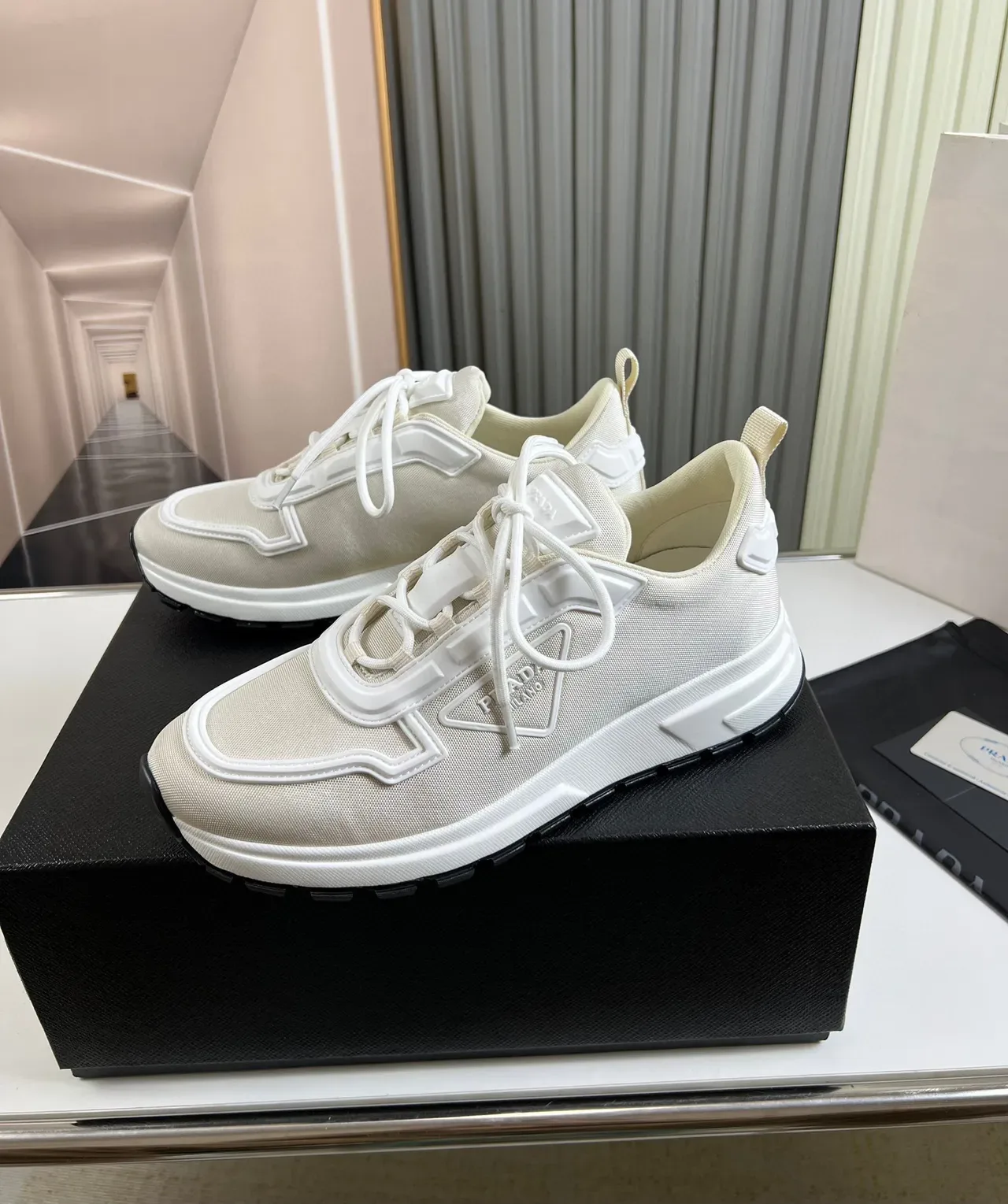 Prada Cloudbust Off-White Textile Lifestyle Sneakers 8