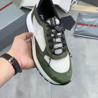 Prada Cloudbust Chaussures Lifestyle Vert Olive et Blanc