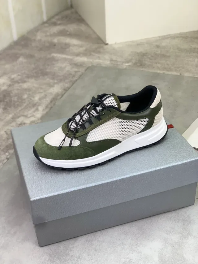 Prada Cloudbust Olive Green and White Lifestyle Sneakers 4