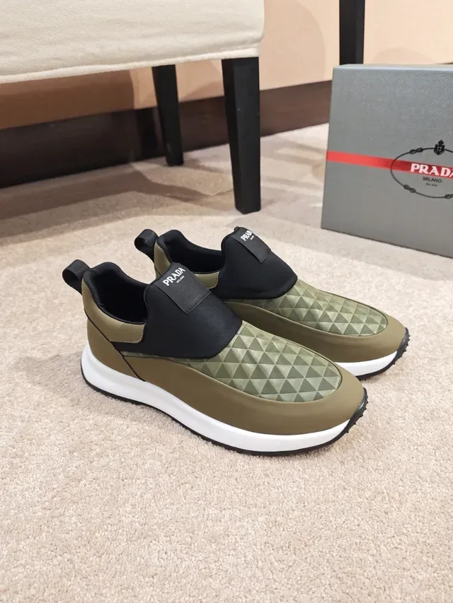 Prada Cloudbust Olive Green Slip-On Lifestyle Sneakers 4