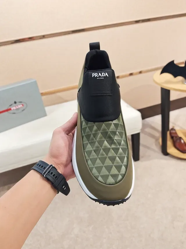 Prada Cloudbust Olive Green Slip-On Lifestyle Sneakers 5