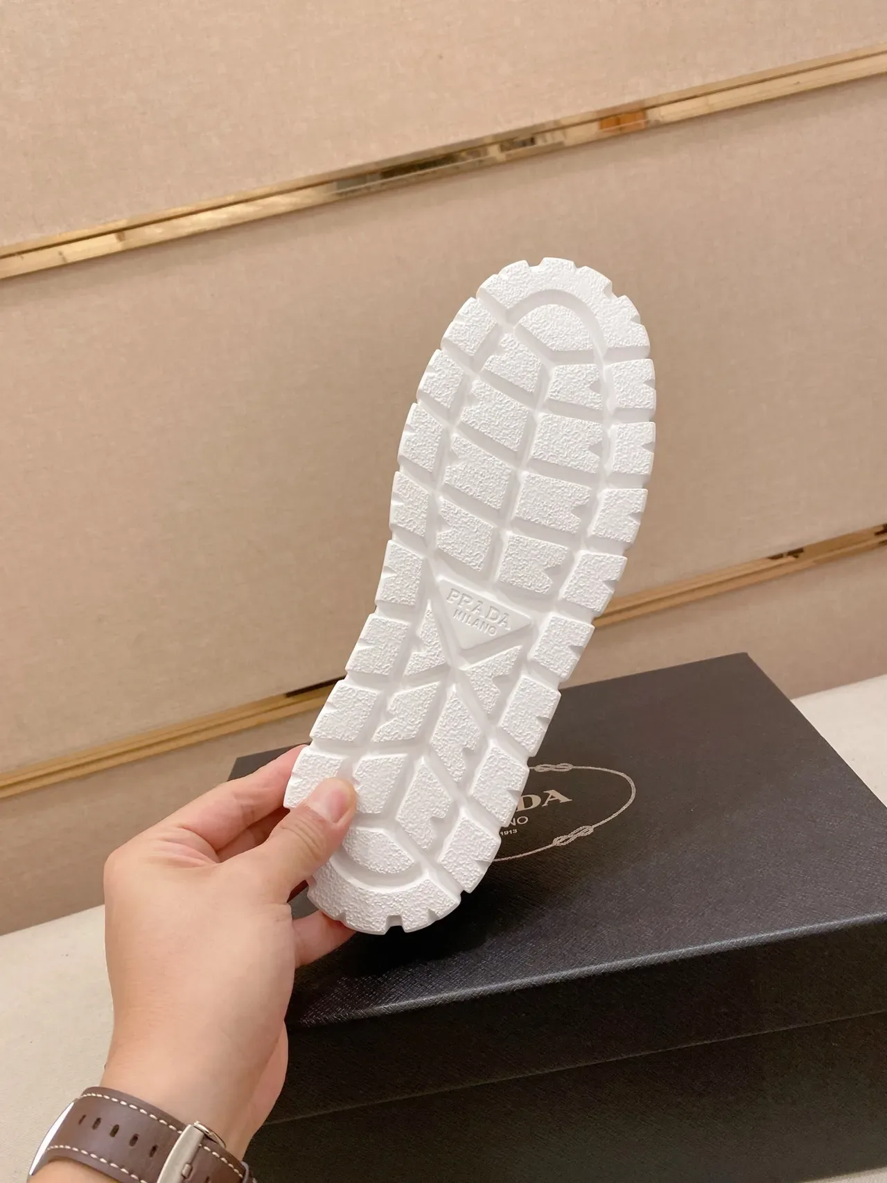 Prada Cloudbust Two-Tone Mesh and Leather Lifestyle Sneakers 2