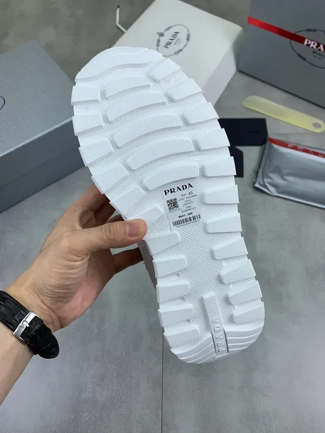 Prada Cloudbust White and Cream Mesh-Suede Lifestyle Sneakers 2