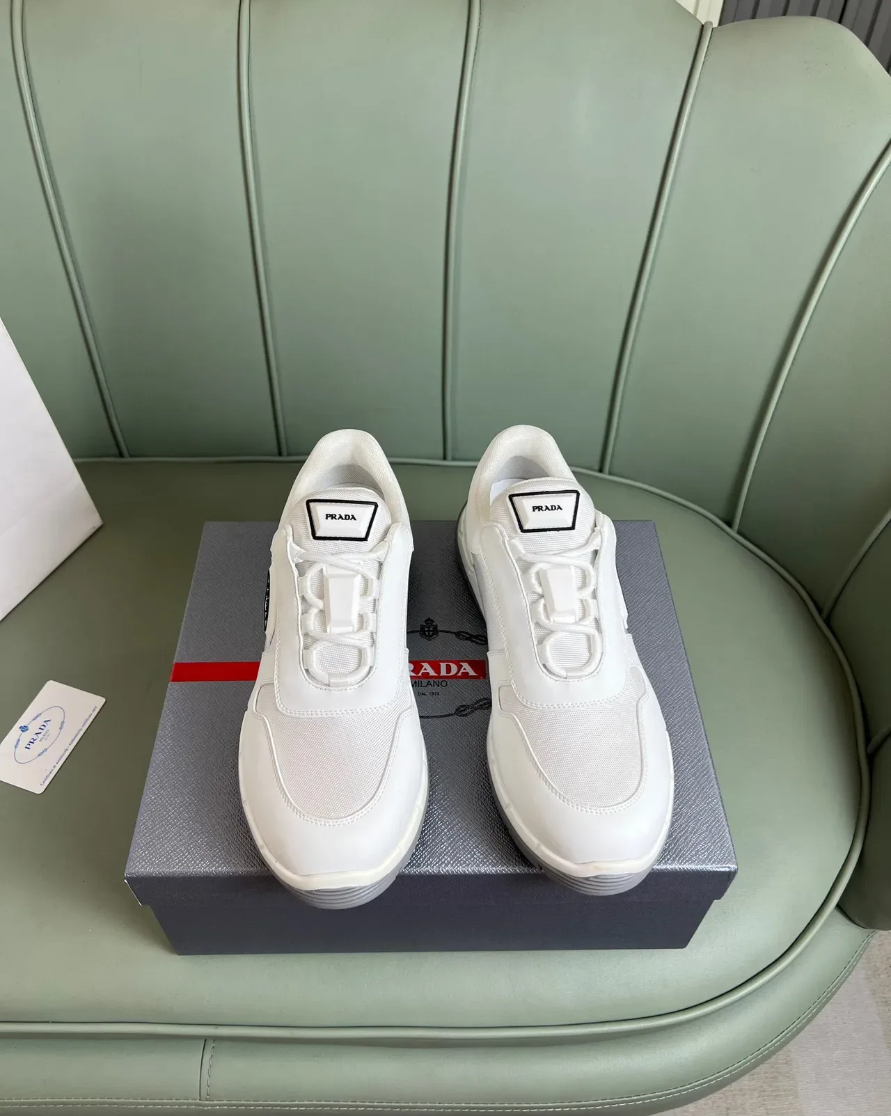 Prada Cloudbust Blanco y Gris Lifestyle Sneakers 9