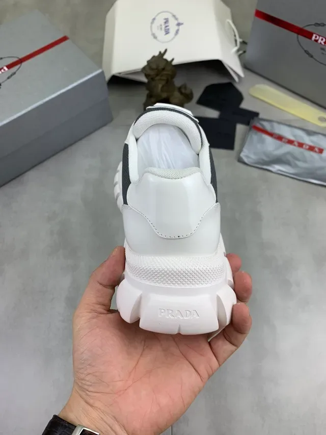 Prada Cloudbust White and Gray Lifestyle Sneakers 3