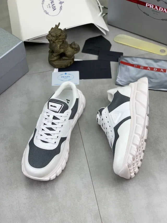 Prada Cloudbust White and Gray Lifestyle Sneakers 5