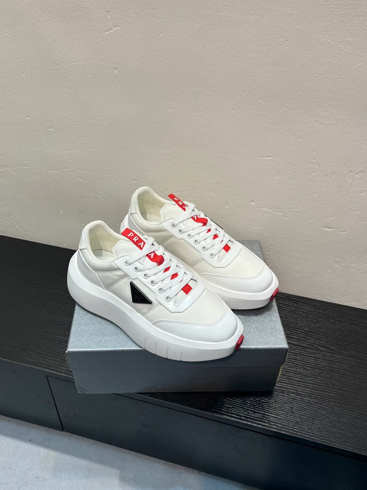 Prada Cloudbust White and Red Lifestyle Sneakers 5