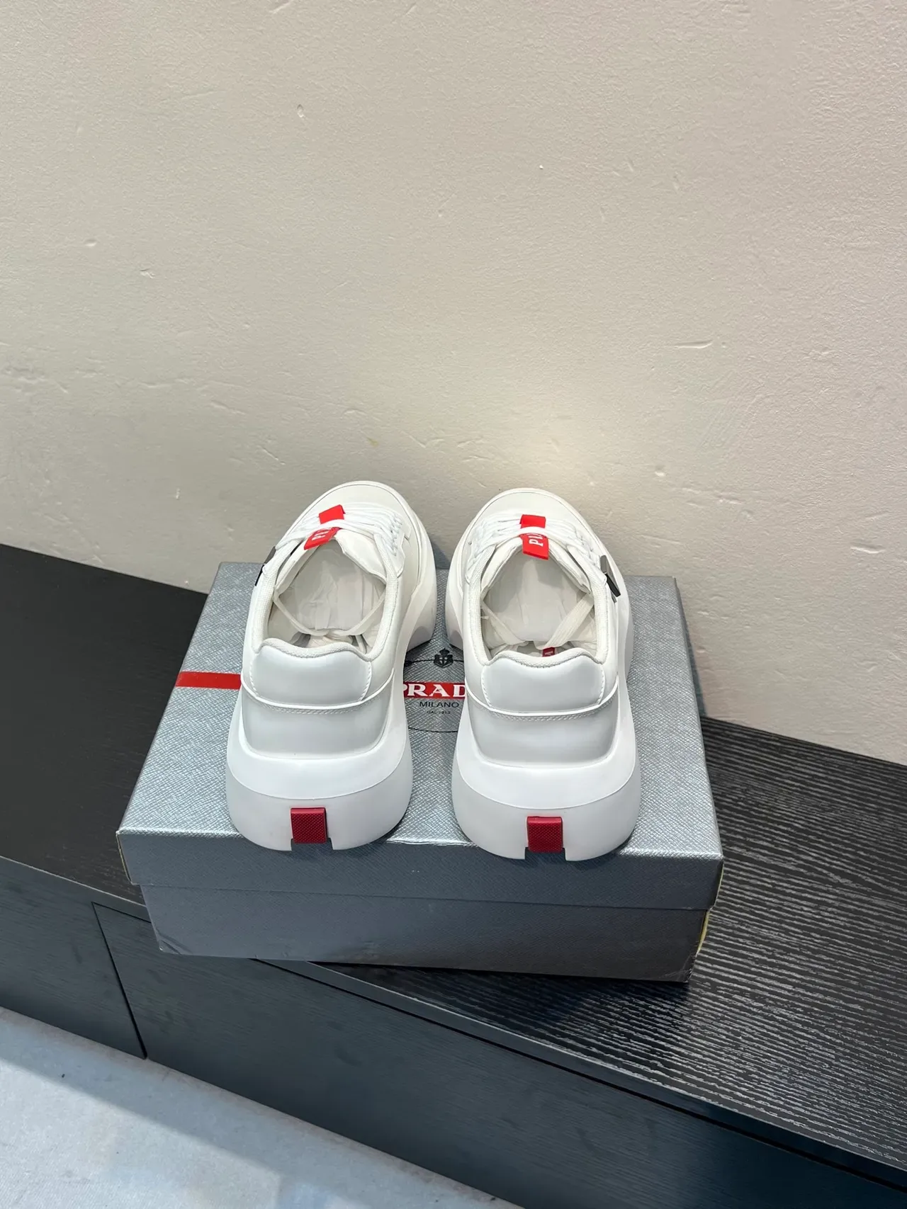 Prada Cloudbust White and Red Lifestyle Sneakers 6