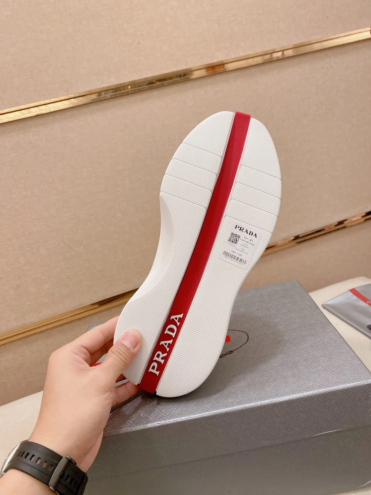 Prada Cloudbust White and Red Lifestyle Sneakers 2