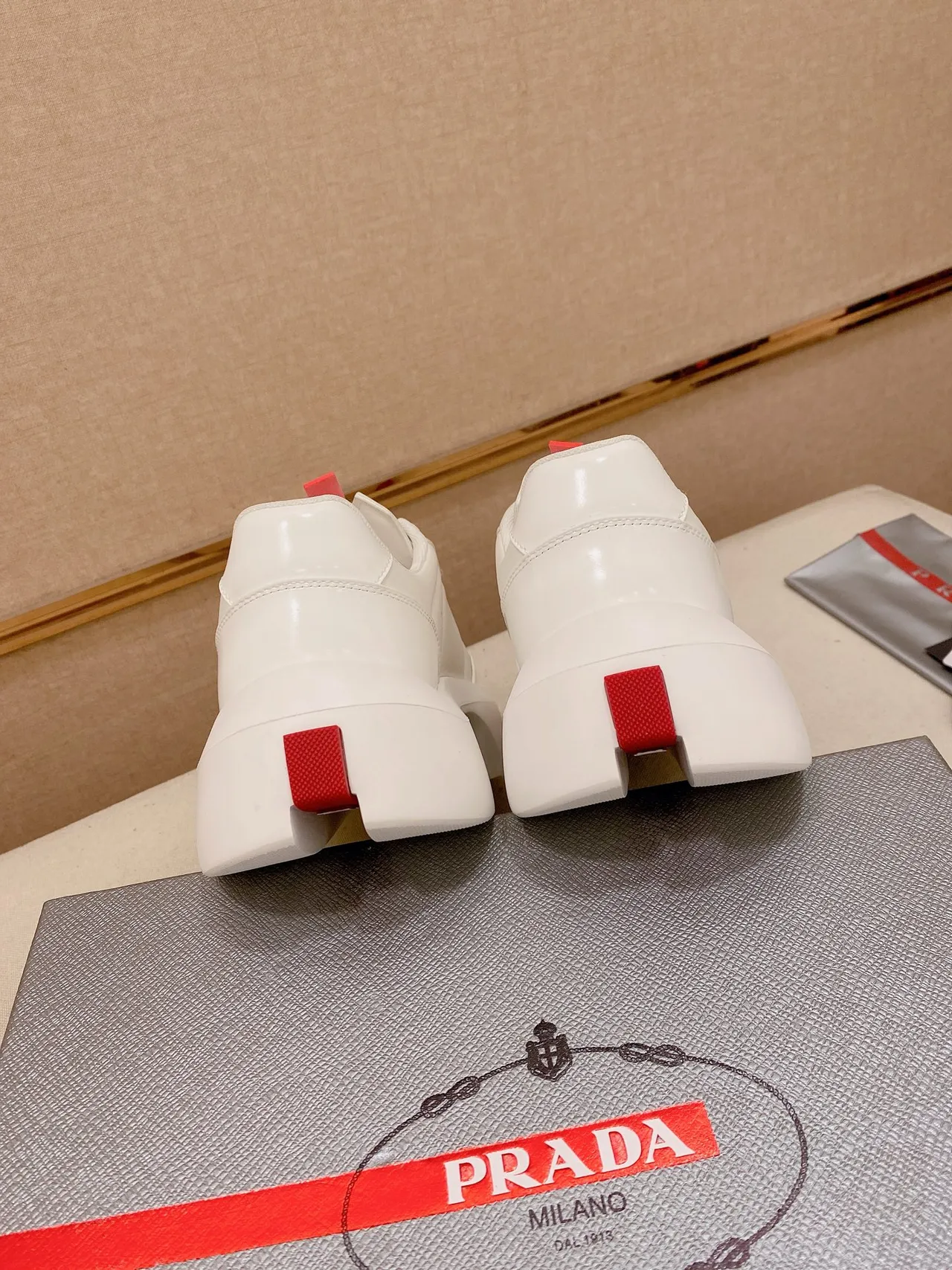 Prada Cloudbust White and Red Lifestyle Sneakers 3