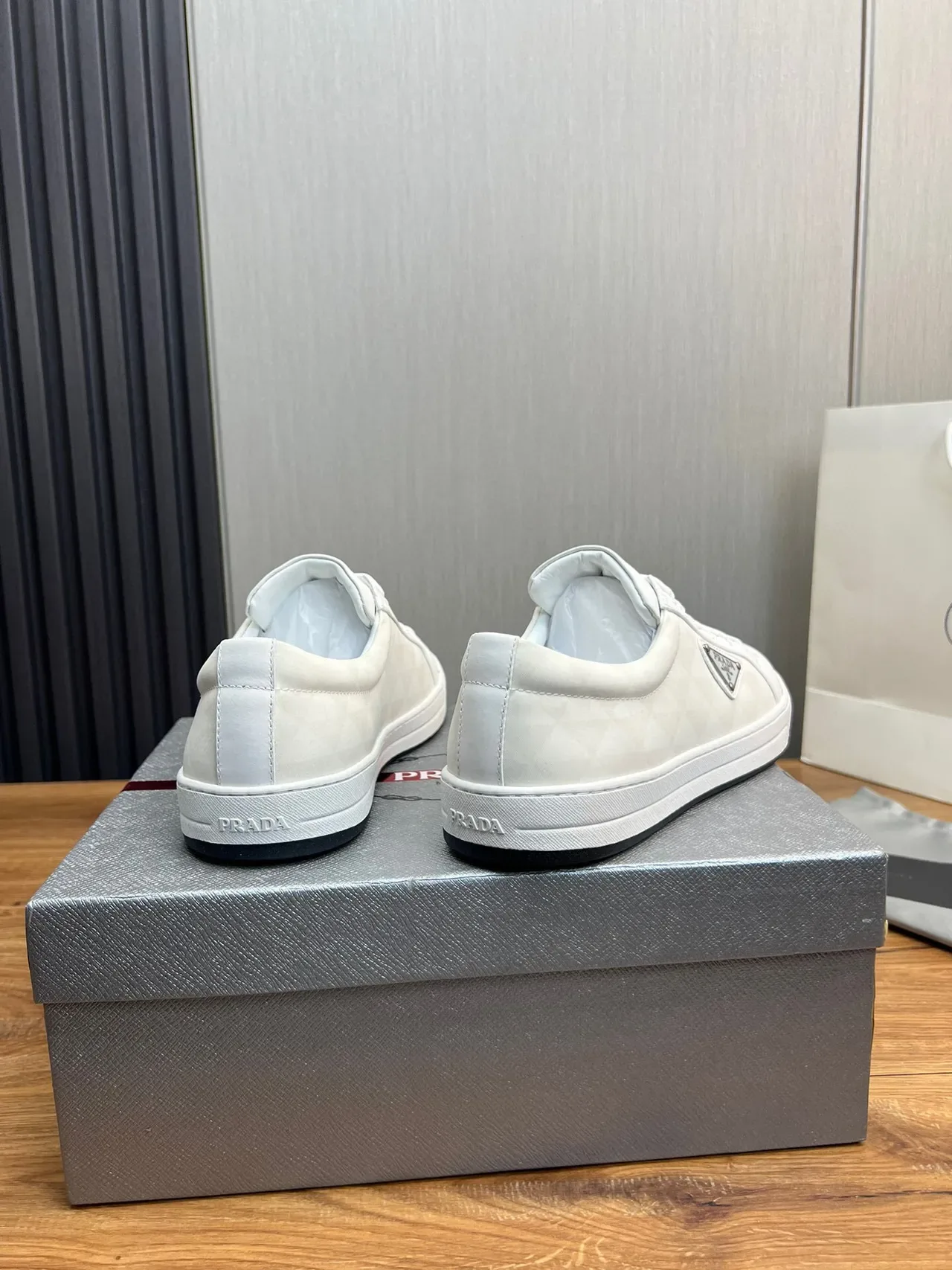 Prada Cloudbust White Black Low-Top Leather Upper Lifestyle Sneakers 6
