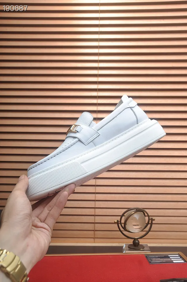 Prada Cloudbust White Leather H-Buckle Platform Loafers 7