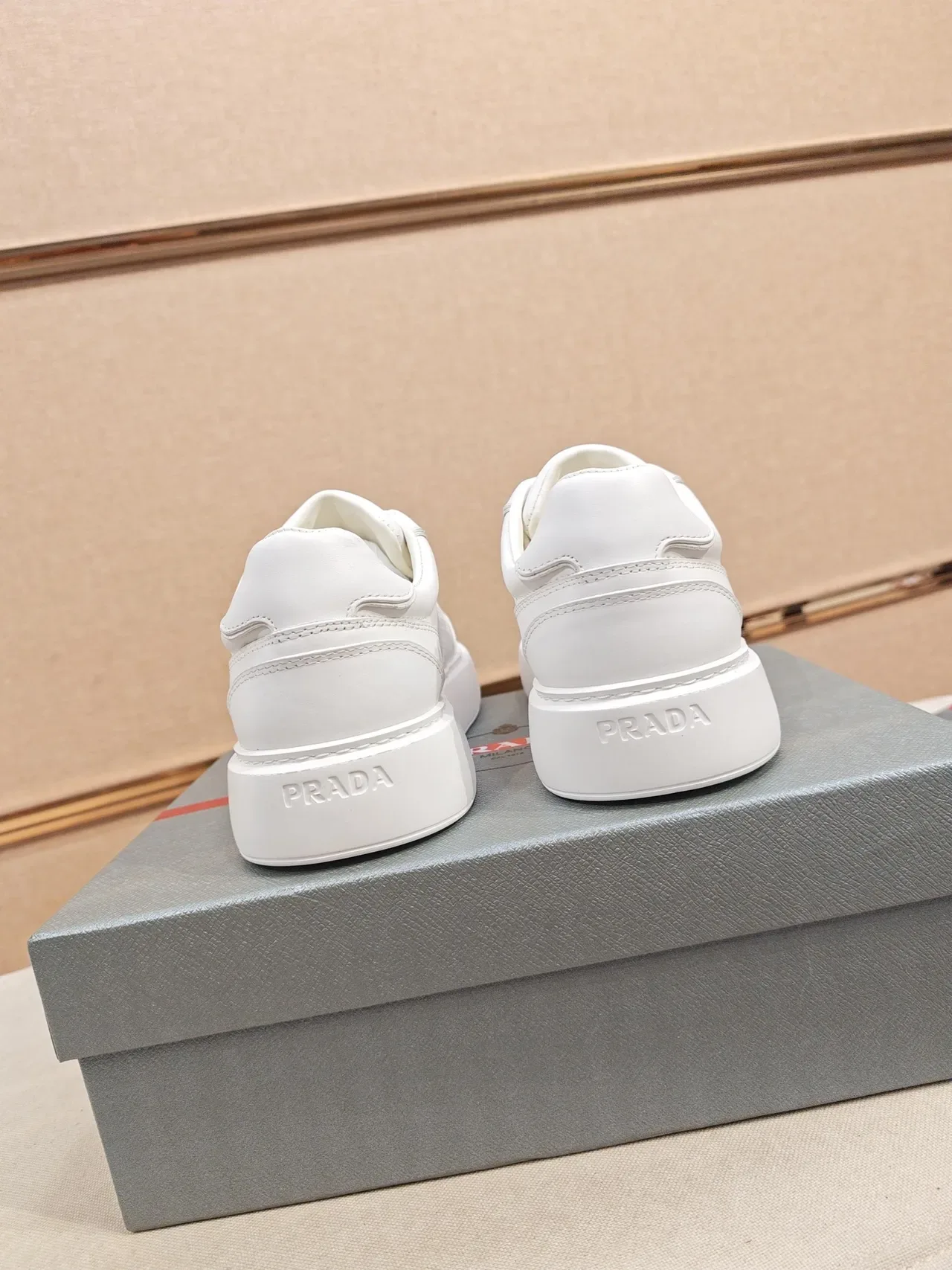 Prada Cloudbust White Leather Paneled Construction Lifestyle Sneakers 3