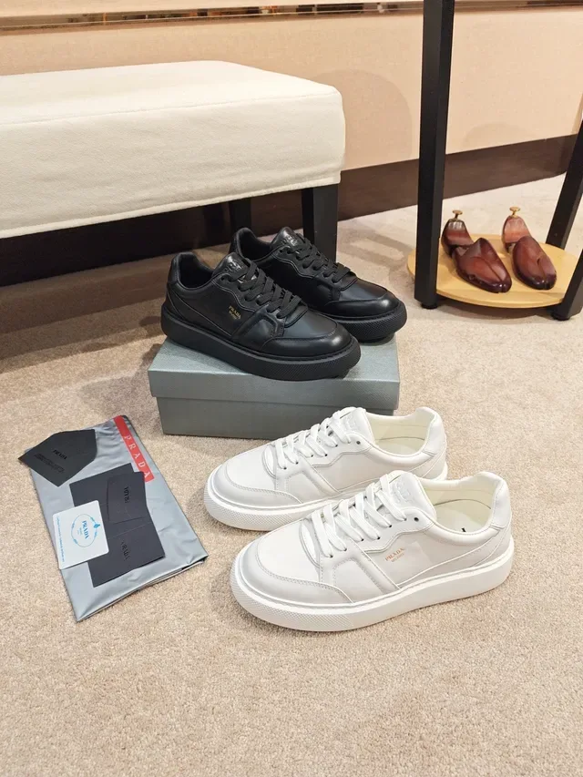 Prada Cloudbust White Leather Paneled Construction Lifestyle Sneakers 6