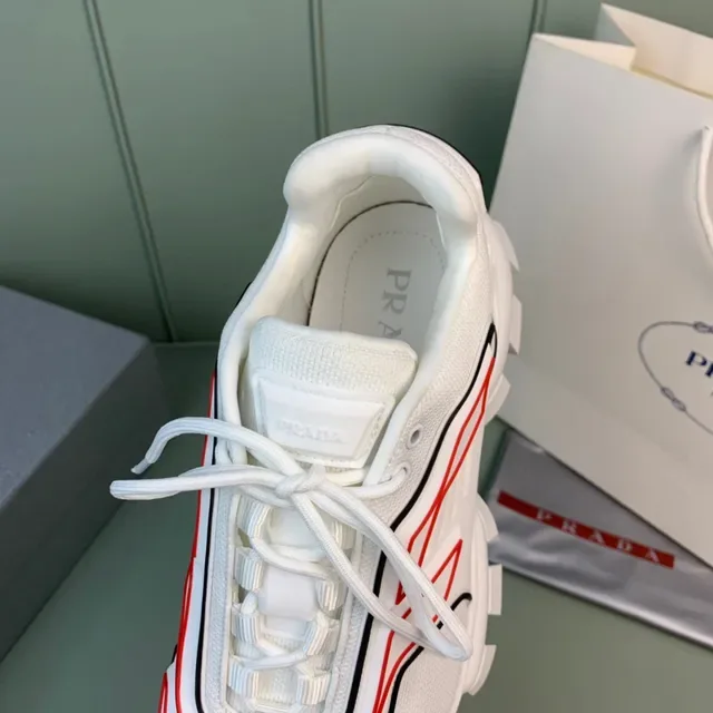 Prada Cloudbust White Red Black Chunky Sneakers 3