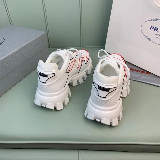 Prada Cloudbust White Red Black Chunky Sneakers 5