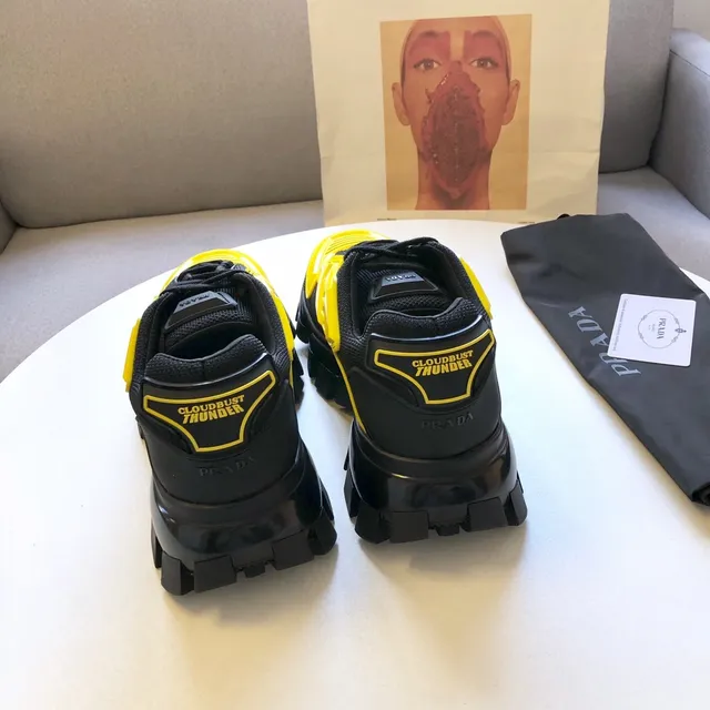 Prada Cloudbust Yellow and Black Chunky Sneakers 2