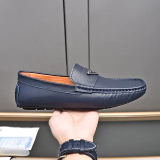 Prada ليوفر أزرق بحري جلد حزام بيني موك تو ليوفر
