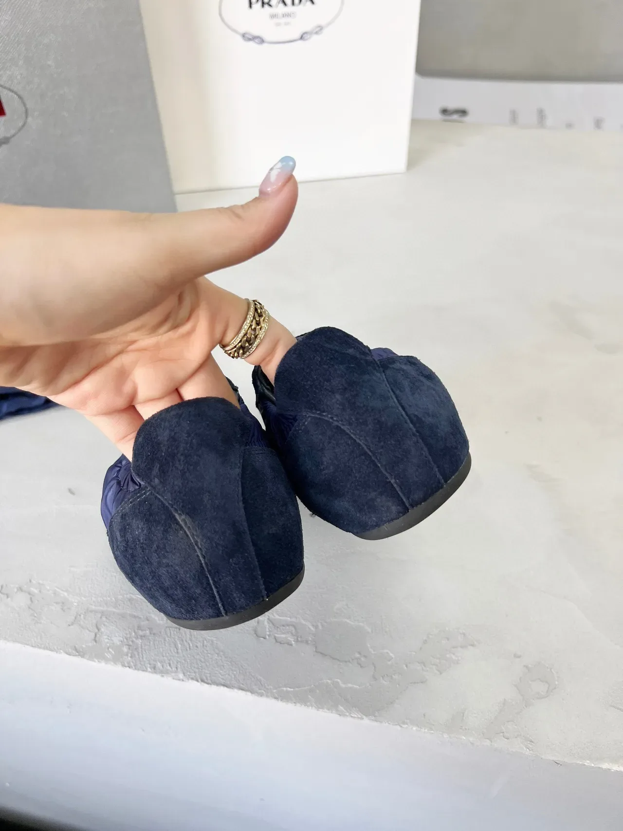 Prada Navy and Black Suede-Nylon Lifestyle Sneakers 9