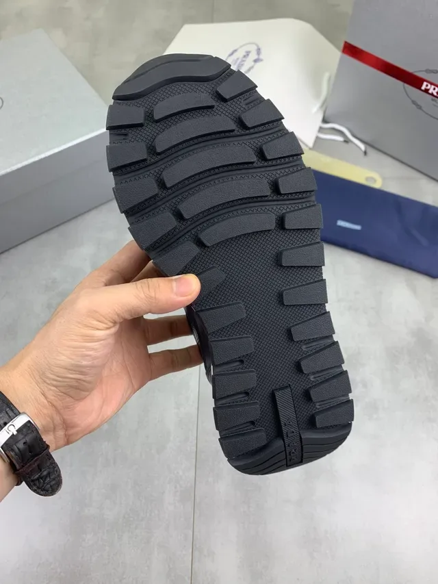 Prada Navy Leather Lifestyle Sneaker 2