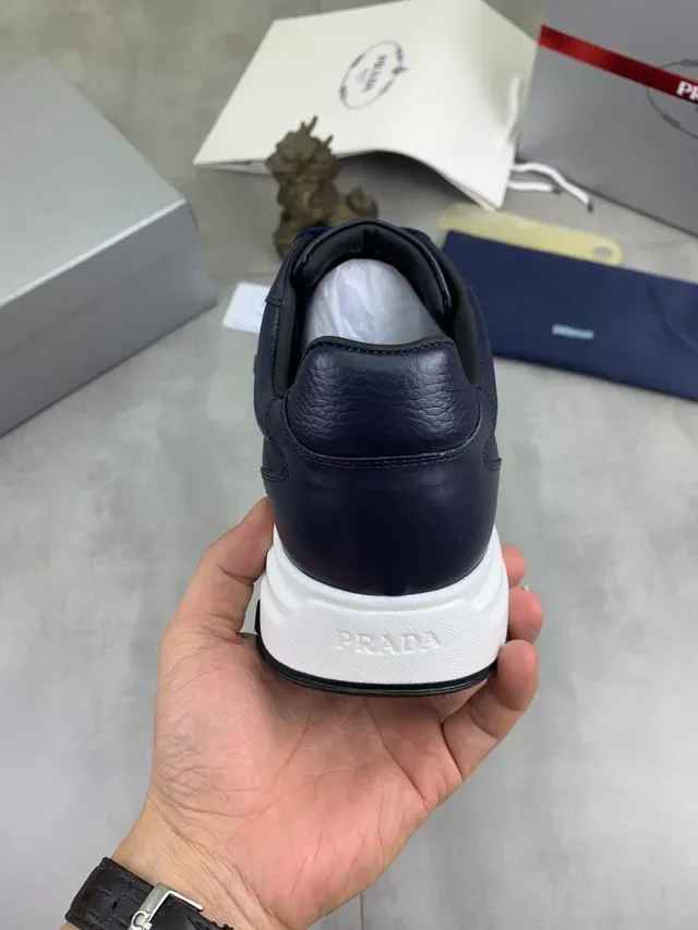 Prada Navy Leather Lifestyle Sneaker 3