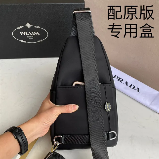 Prada Re-Edition 2005 Sling Bag Black Structured Nylon Crossbody Bag 5
