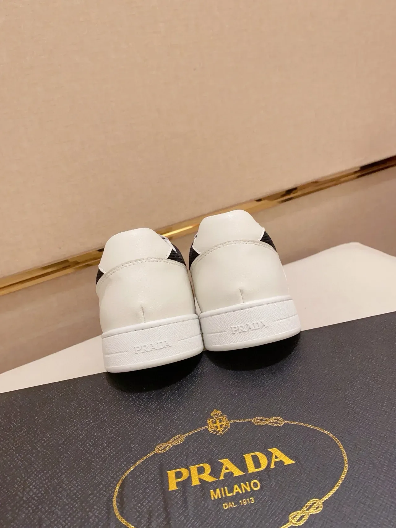 Prada White Black Low-Top Two-Tone Lifestyle Sneakers 8