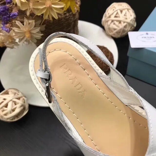 Prada White Crisscross Strap Platform Espadrille Casual Sandals 3