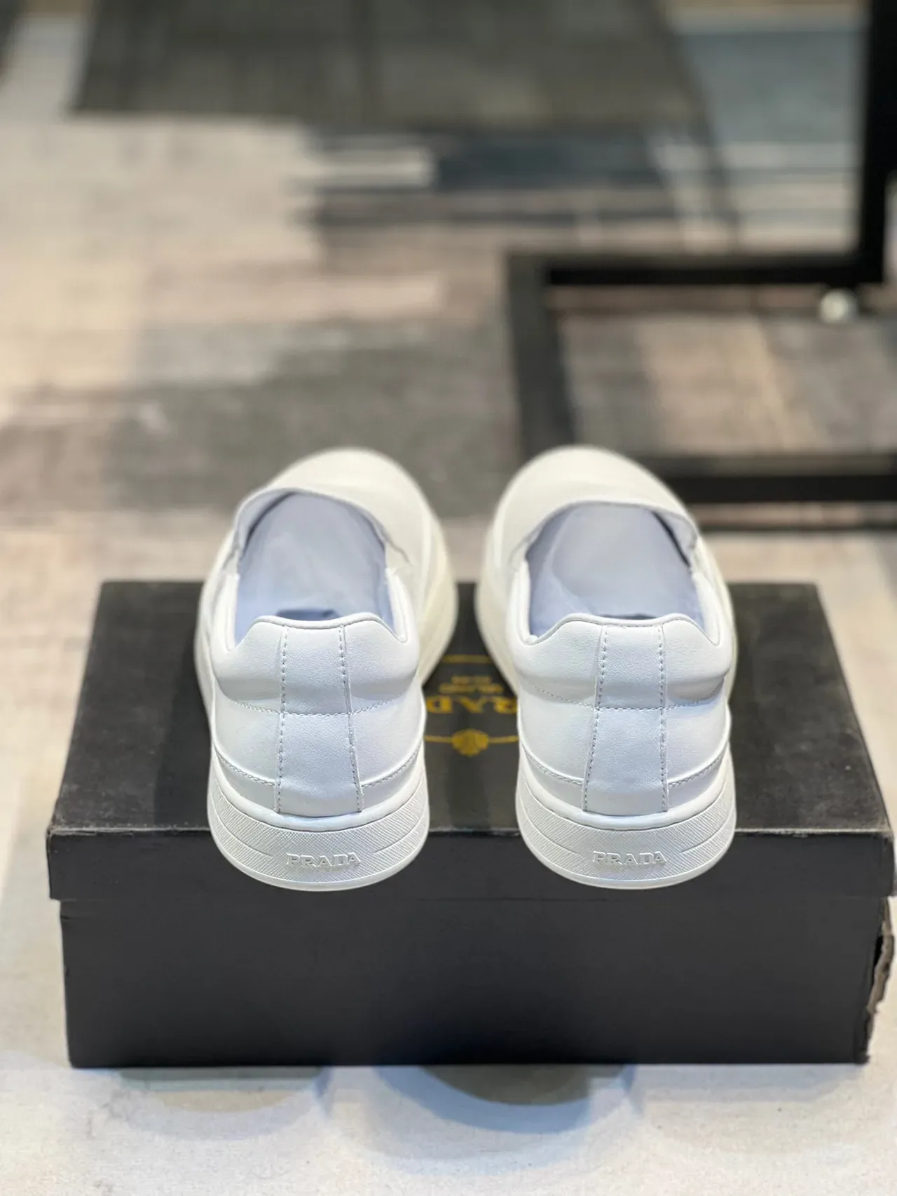 Prada White Slip-On Minimalist Casual Shoes 2