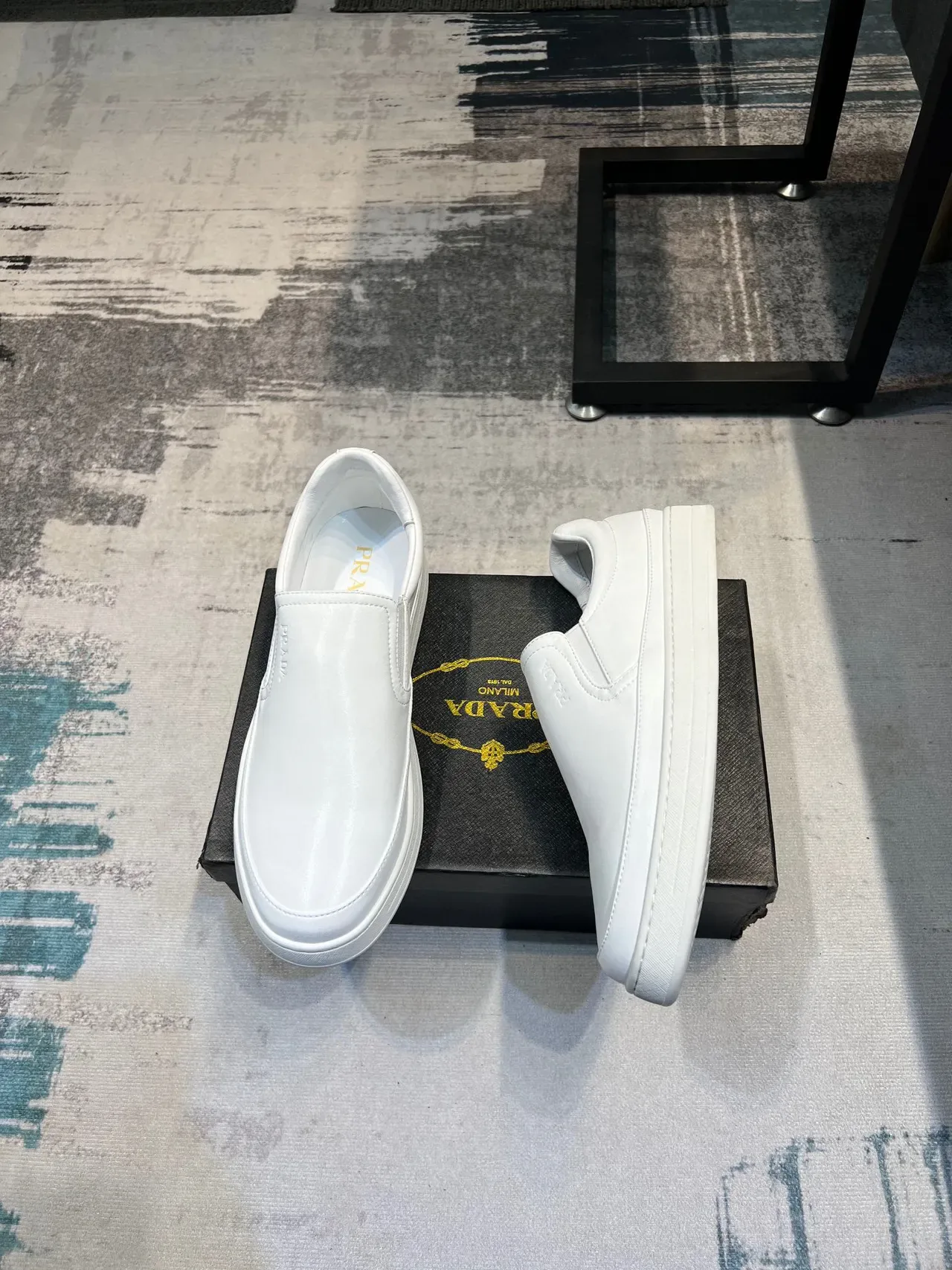 Prada White Slip-On Minimalist Casual Shoes 3