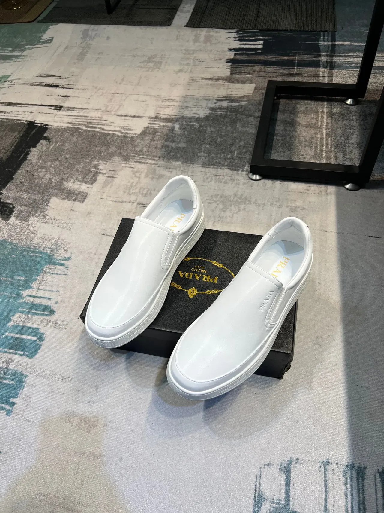 Prada White Slip-On Minimalist Casual Shoes 4