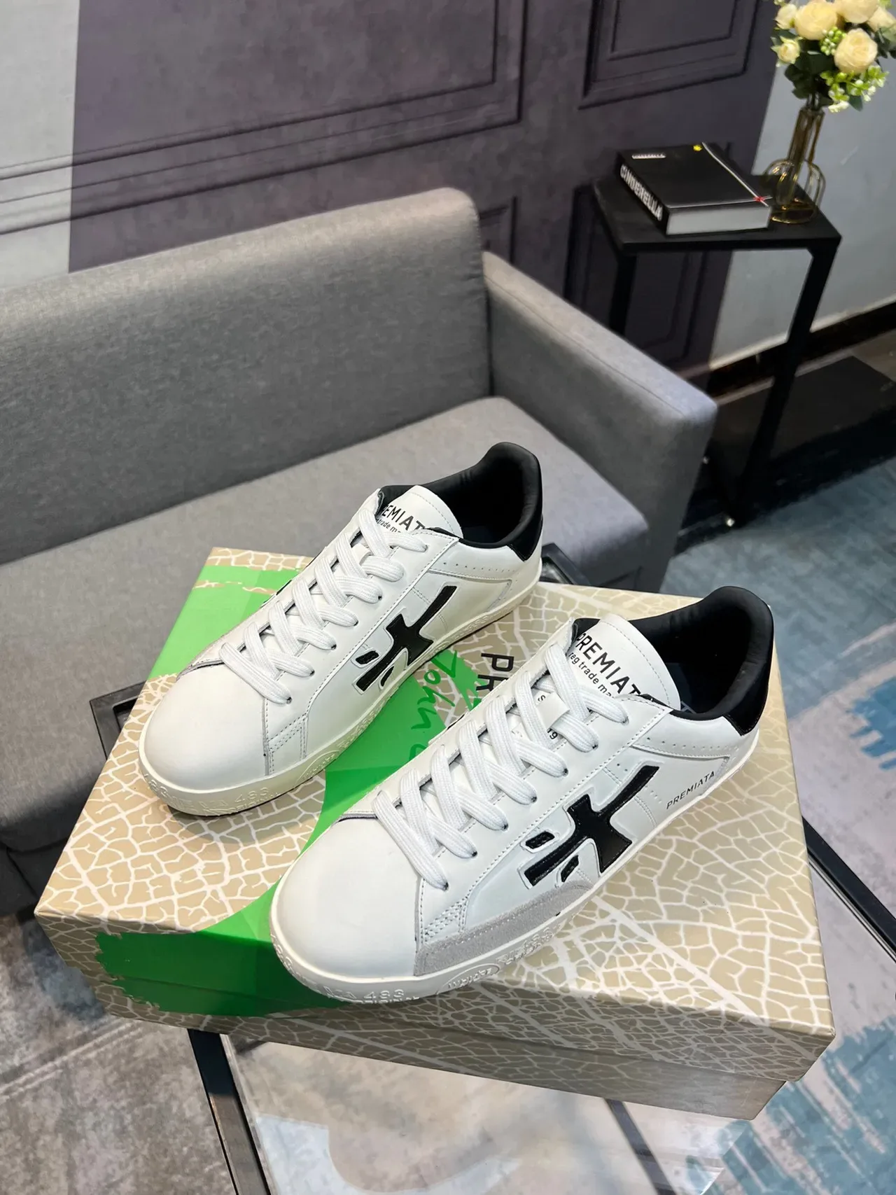 Premiata Riviera White Black Gray Lifestyle Sneakers 3