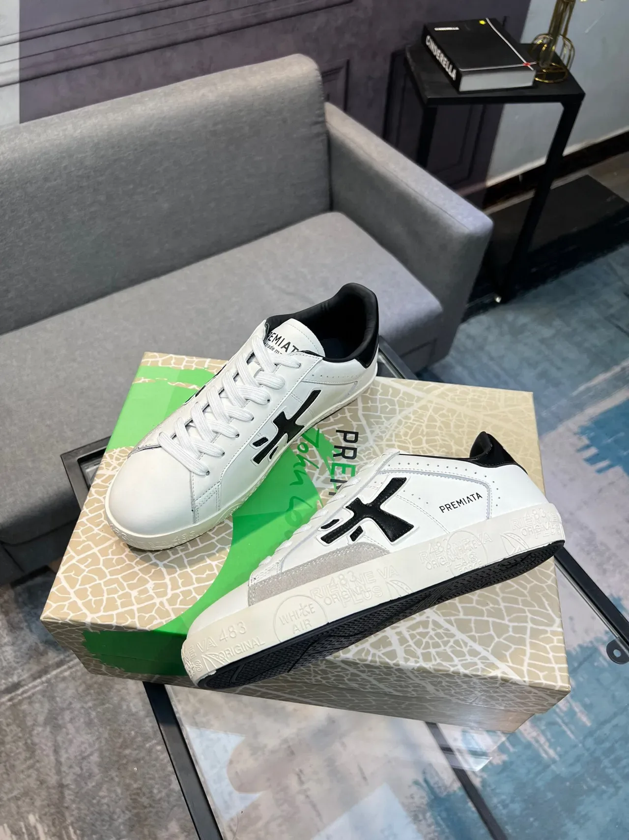 Premiata Riviera White Black Gray Lifestyle Sneakers 4