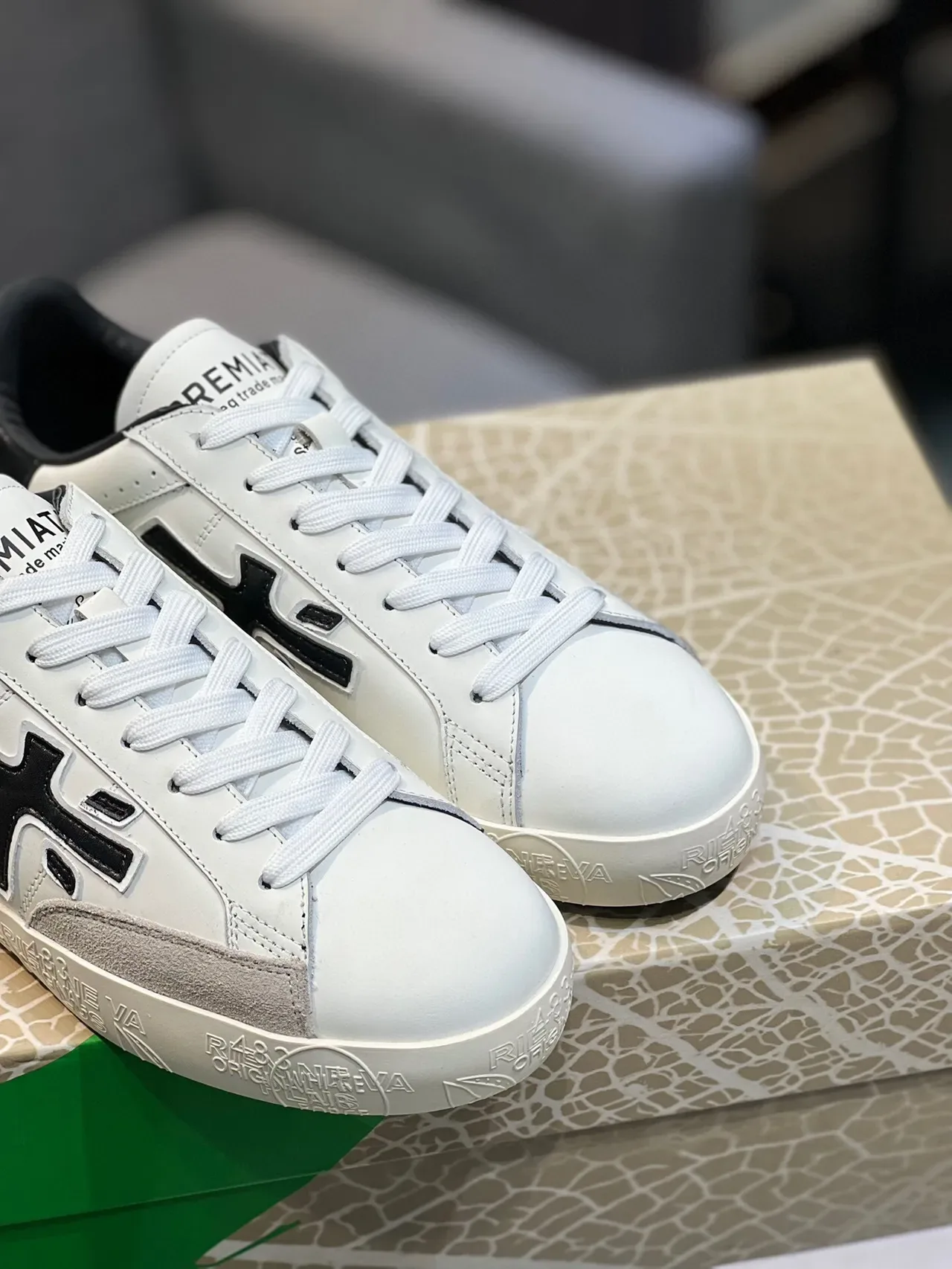 Premiata Riviera White Black Gray Lifestyle Sneakers 8