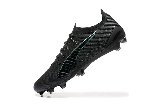 Puma Future Z Black Green Low-Cut Knit Upper Molded Studs Firm-Ground Soccer Shoes 5