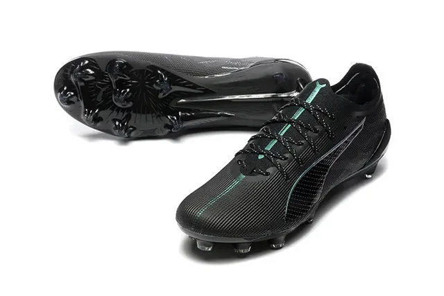 Puma Future Z Black Green Low-Cut Knit Upper Molded Studs Firm-Ground Soccer Shoes 7