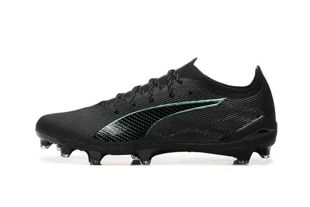 Puma Future Z Black Green Low-Cut Knit Upper Molded Studs Firm-Ground Soccer Shoes 10