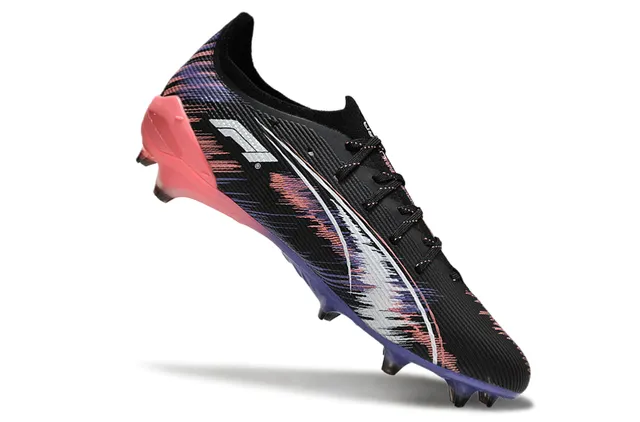Puma Future Z Noir Multicolore Coupe Basse Synthétique Supérieur Gradiente Coup de Pinceau Graphique Terrain Ferme Chaussures de Football 2