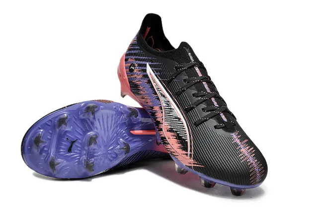 Puma Future Z Noir Multicolore Coupe Basse Synthétique Supérieur Gradiente Coup de Pinceau Graphique Terrain Ferme Chaussures de Football 4