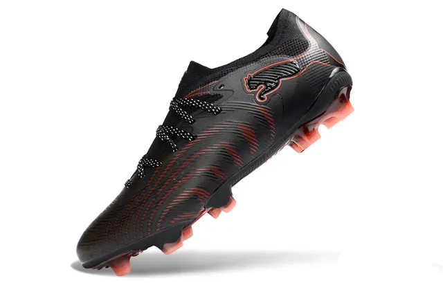 Puma Future Z أسود أحمر منخفض القطعة الخياطة العلوية الرسوم الديناميكية للخطوط أرض صلبة أحذية كرة القدم 3