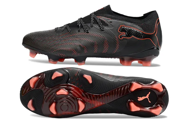 Puma Future Z أسود أحمر منخفض القطعة الخياطة العلوية الرسوم الديناميكية للخطوط أرض صلبة أحذية كرة القدم 6