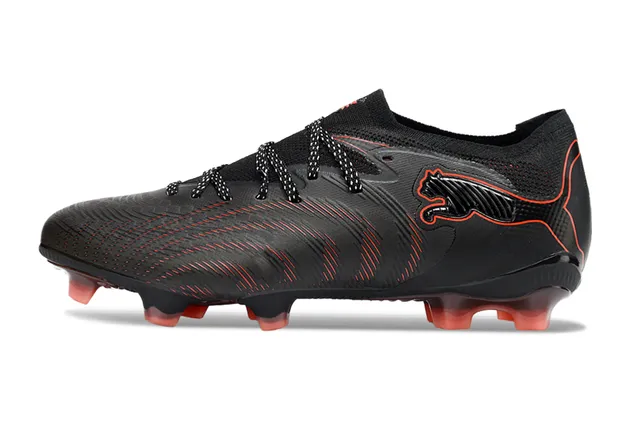 Puma Future Z أسود أحمر منخفض القطعة الخياطة العلوية الرسوم الديناميكية للخطوط أرض صلبة أحذية كرة القدم 7