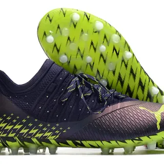 Puma Future Z Navy Green Knit Sock-Fit Upper Firm-Ground Soccer Shoes