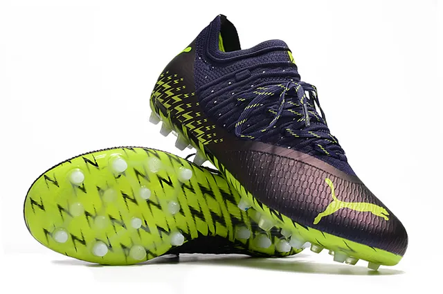 Puma Future Z Navy Green Chaussures de football avec upper en maille de chaussette pour terrain ferme 3