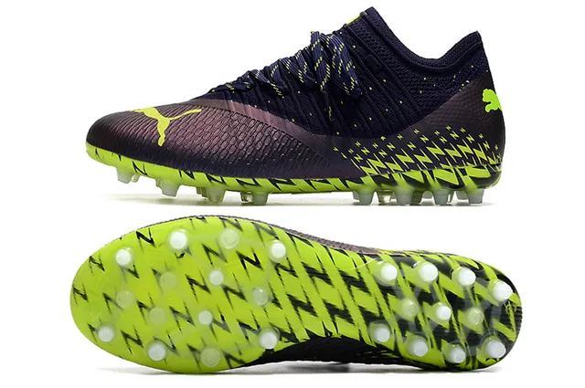Puma Future Z Navy Green Chaussures de football avec upper en maille de chaussette pour terrain ferme 5