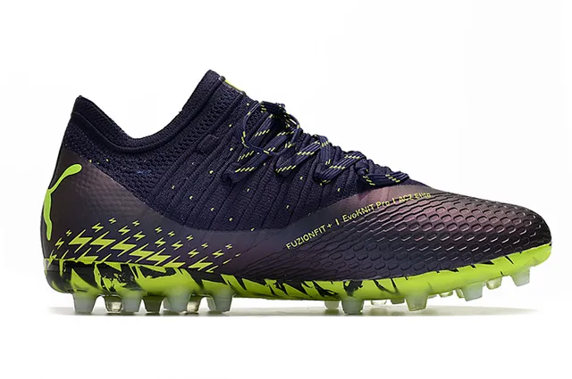 Puma Future Z Navy Green Chaussures de football avec upper en maille de chaussette pour terrain ferme 7